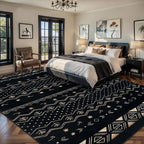 SERISSA 8x10 Area Rugs for Living Room, Washable Non-Slip Black Gold Grad Boho - Image 2