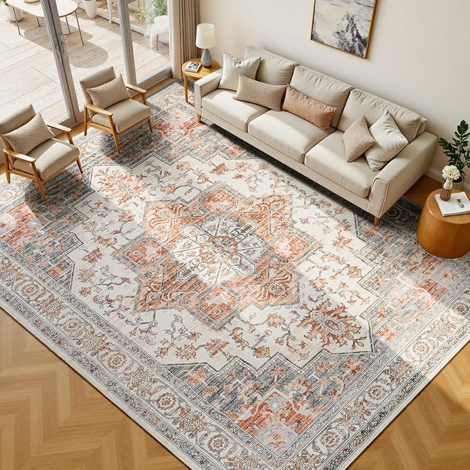 Lessymo 9×12 Area Rugs Washable by Lessymo