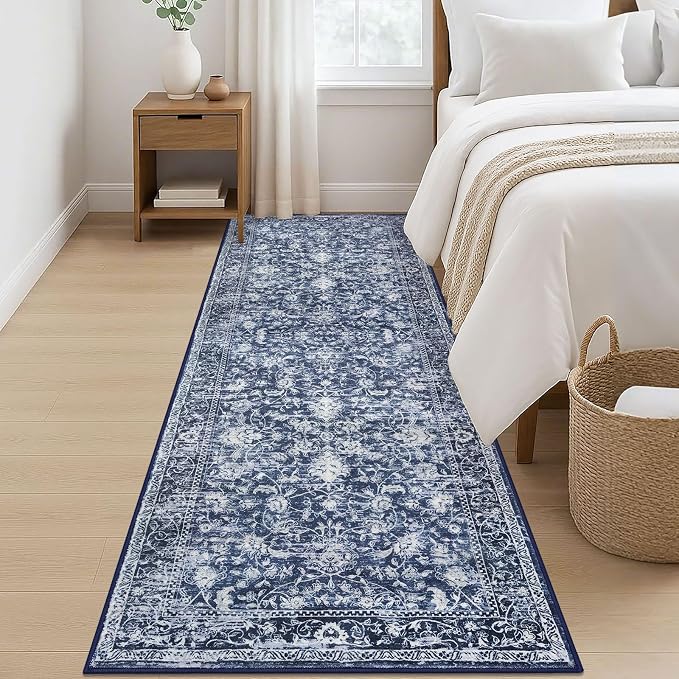 KILOCOCO Hallway Runner 2.6x8 Rug Runner Printed Vintage Floral Washable - Image 8