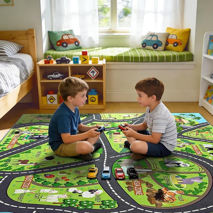 Zoo Adventure Kids Rug, Cute Animal Play Mat - Image 7