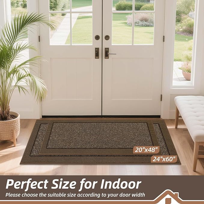 BEQHAUSE Indoor Door Mat 20" x 48", Dirt Trapper Door Mats Non-Slip Entryway - Image 2