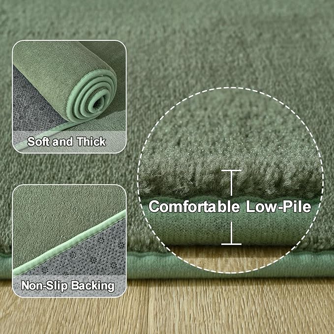 Amearea Large Modern Area Rugs for Bedroom Living Room, 8x10 Feet Sage Green - Image 3