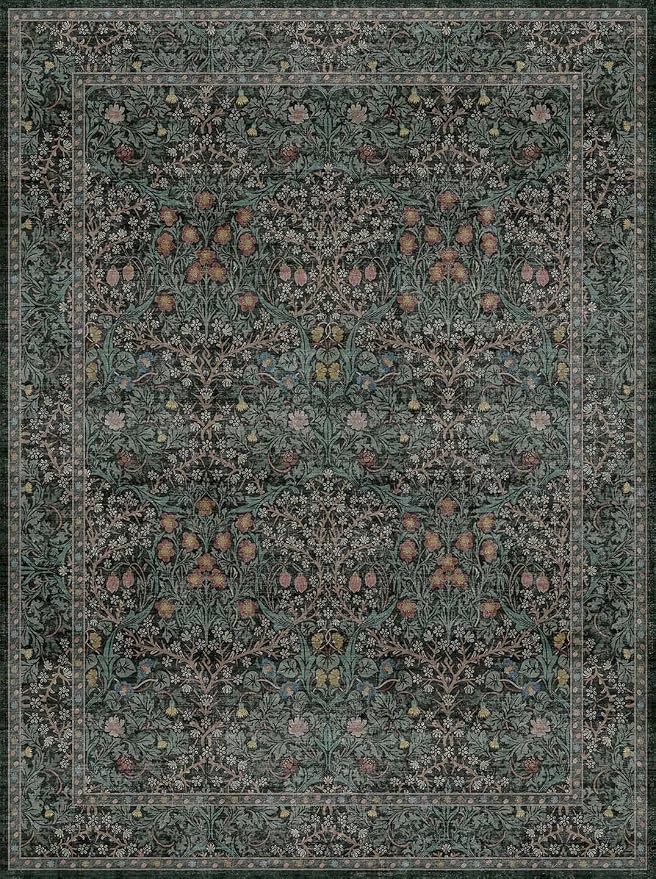 Dark Green Washable Entry Rug, 3x4 Rugs - Image 8