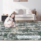 Area Rugs 8x10 Living Room: Washable Rug Modern Abstract Large Rugs Soft Non - Image 7
