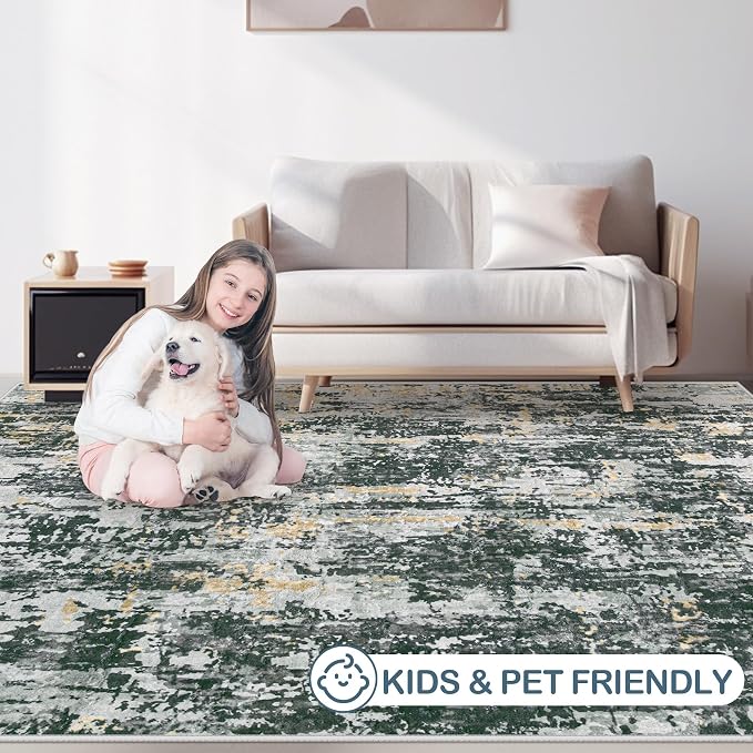 Area Rugs 6x9 Living Room: Washable Rug Modern Abstract Large Rugs Soft Non - Image 5