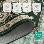 Lofus 5x7 Emerald Green Washable Rugs Non-Slip, Vintage Floral Area Rug - Image 6