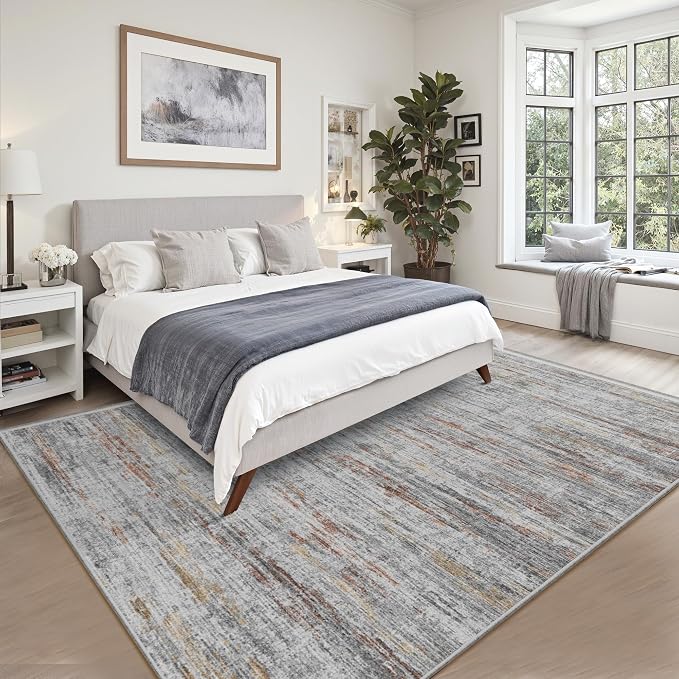 8x10 Area Rugs for Living Room, Modern Abstract Non-Slip Backing Washable Rugs - Image 6