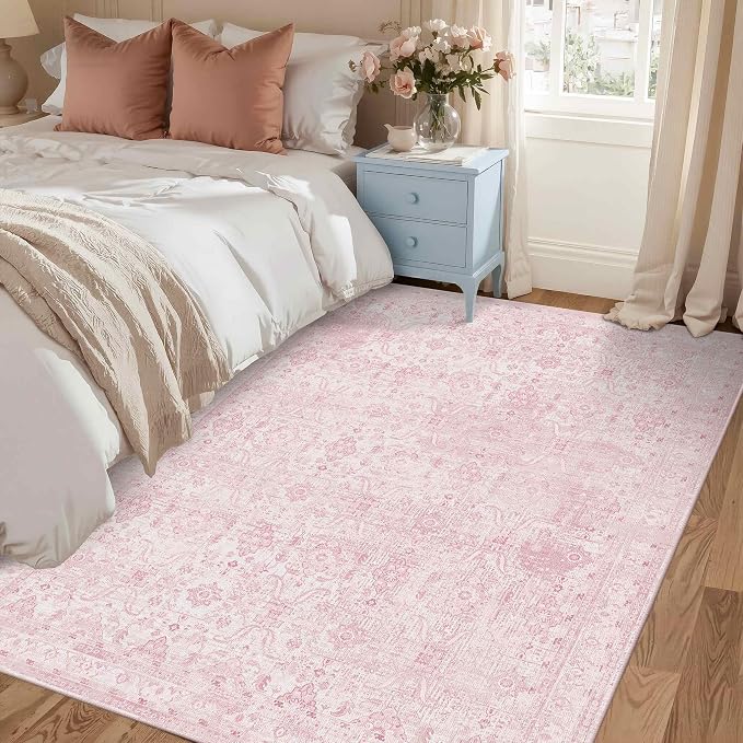 Rugxara 3x5 Rug for Entryway Bedroom, Vintage Retro Boho Throw Rug, Non Slip & - Image 4
