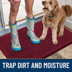 Smiry Dog Door Mat for Muddy Paws 47x24, Absorbent Dirt Trapper, Non-Slip - Image 3