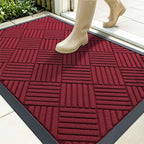OLANLY Front Door Mat Outside Entrance 35x23, Heavy Duty Sturdy Natural Rubber by OLANLY