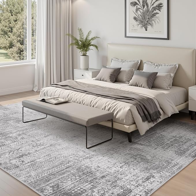6x9 Area Rugs for Living Room Non Slip Machine Washable Rug Distressed Abstract - Image 3