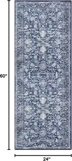KILOCOCO Hallway Runner 2x5 Printed Vintage Floral Washable Kitchen Runner Rug - Image 2