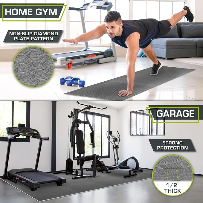 ProsourceFit Exercise Puzzle Mat 1/2-inch, EVA Interlocking Foam Floor Tiles - Image 3