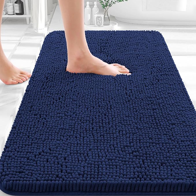 OLANLY Bathroom Rugs 35x24, Extra Soft Absorbent Chenille Bath Rugs, Rubber by OLANLY