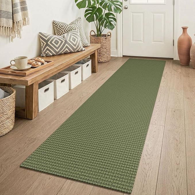 KOZYFLY Cotton 2x6 Washable Runner Rug, Non Slip Runners by KOZYFLY