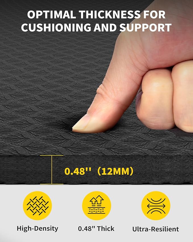 Extra Large Yoga Mat – 72"x48" or 78"x57", 1/4"–1/2" Thick Mat - Image 5