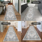 HEBE Hallway Runner Rug 2'x8' Washable Vintage Distressed Area Rugs Non Slip - Image 5