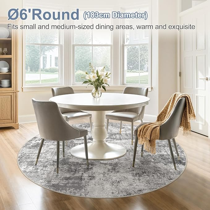 DMOYEST 6ft Round Area Rug for Living Room - Image 2