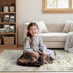 DCX 8x10 Vintage Rug, Machine Washable Stain Resistant Distressed Beige Rug - Image 8