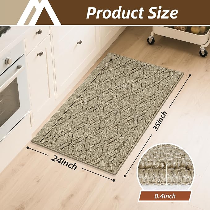COSY HOMEER Kitchen Rugs 24"x35" Non-Slip Washable Kitchen Mats - Image 2