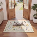Unirea 2x3 Small Beige Washable Cat Area Rug, Door Mat Indoor Entrance Rug - Image 3