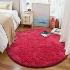 OLANLY Red Round Rugs for Bedroom - Image 2