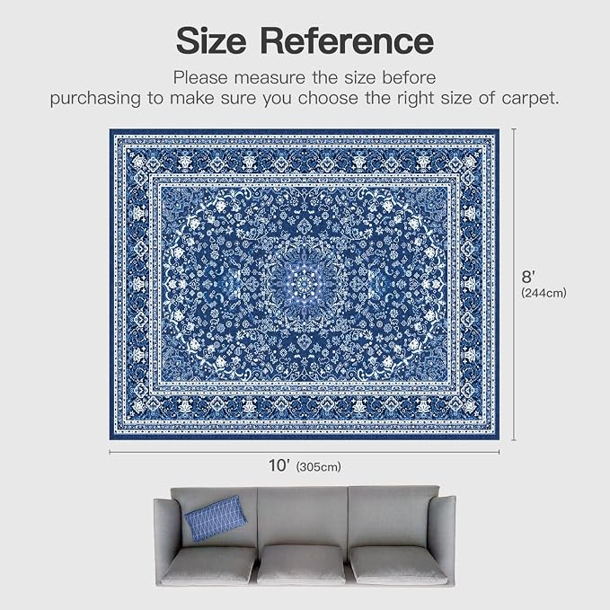 Lofus 8x10 Area Rugs for Living Room, Machine Washable Non-Slip Area Rug - Image 2