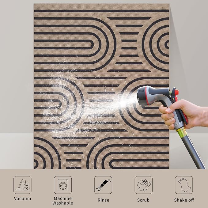 Tangsoo Modern Rainbow Easy Jute Rug 2.6x10 Washable Kitchen Runner - Image 4