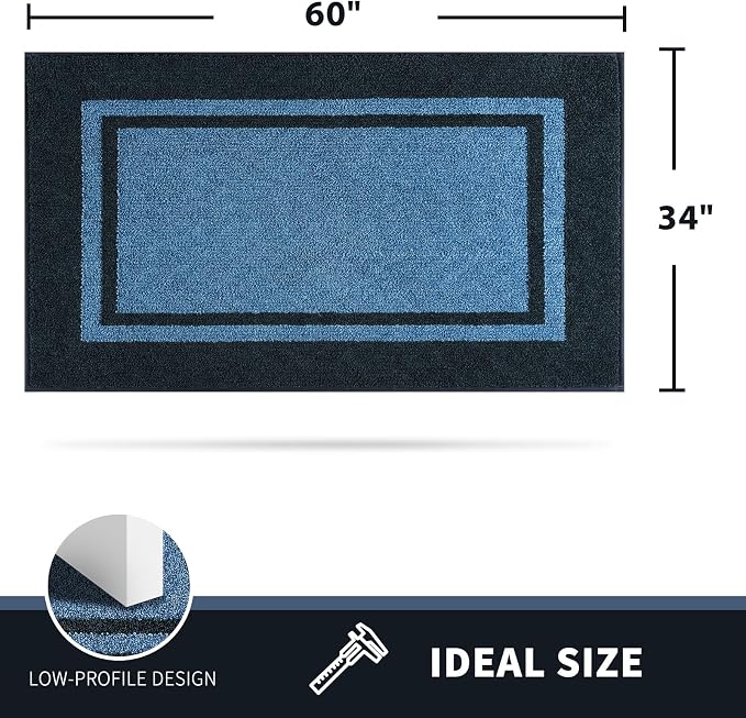 PURRUGS Dirt Trapping Door Mat 34" x 60", Non-Slip Machine Washable Entryway Rug - Image 2
