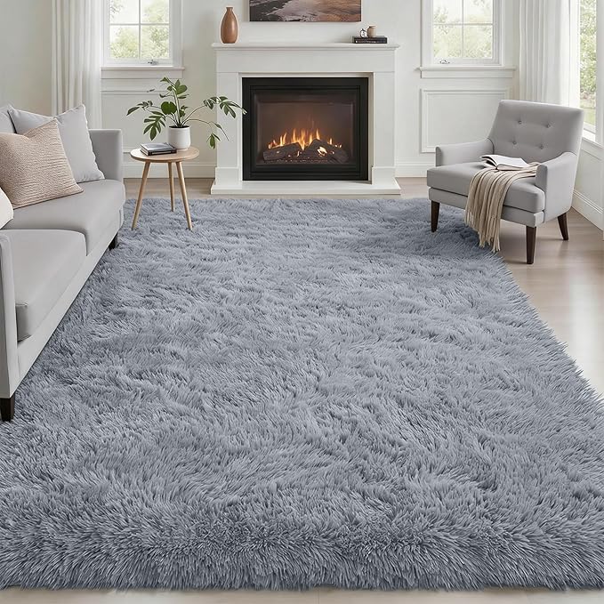 6x9 Area Rugs for Living Room Bedroom: Ultra Soft Fluffy Shag Rug Upgrade by Luxturiy