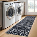 KUTA Moroccan Washable Hallway Runner Rug, 2x6 Non-Slip Vintage Black Boho Rugs - Image 3
