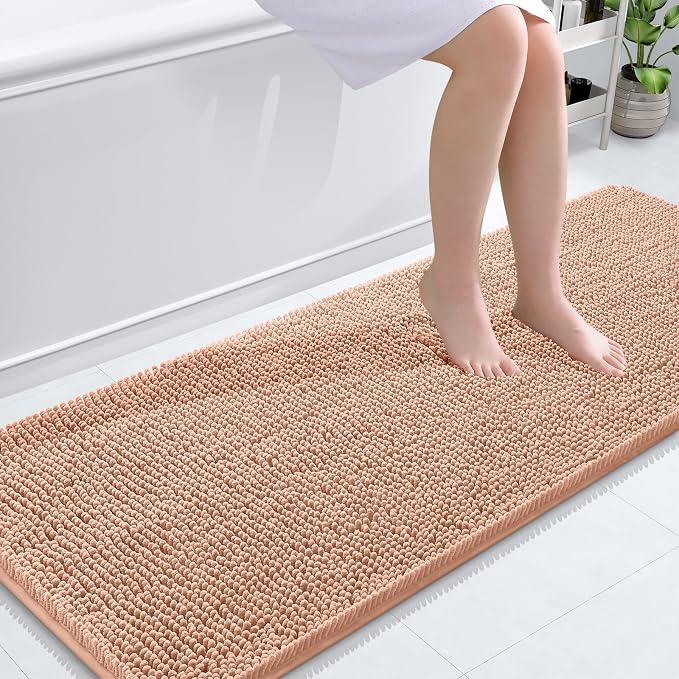 OLANLY Bathroom Runner Rugs 59x24, Extra Soft Absorbent Chenille Bath Rugs by OLANLY
