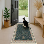 Dark Green Oushak 3x6 Kitchen Rug - Image 7