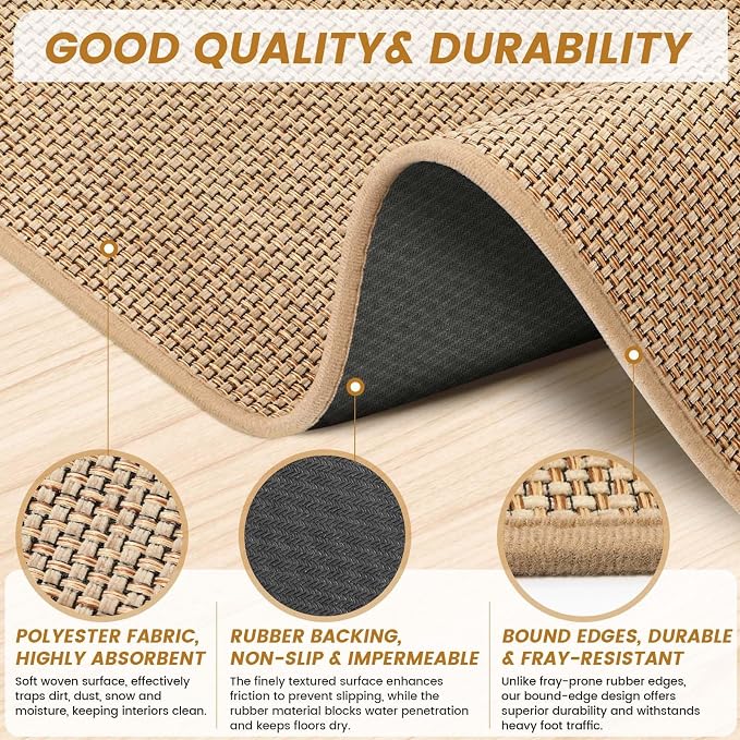 SMILOOL Front Door Mat Indoor Entrance, Dirt Resistant and Absorbent Washable - Image 4