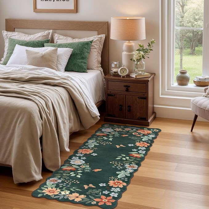 Lahome Floral Small Rug, 2x4 Kitchen Rugs Non Slip Washable Rug Ultra-Thin - Image 3