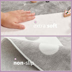 jinchan 5ft Round Rug Grey Washable Fun Cute Playroom Mat Non Slip Cheerful - Image 5