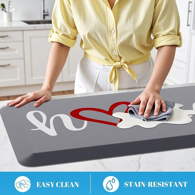 HappyTrends Kitchen Mat Cushioned Anti-Fatigue Rug Non-Slip Kitchen Rugs Stain - Image 4