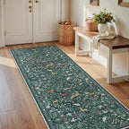 Runner Rug Washable Runners Kitchen Rugs Non Slip Neutral Floral Carpet Low Pile - Image 2