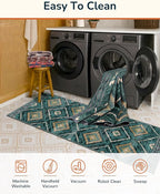 BESTSWEETIE Area Rug 9x12 Rug Machine Washable Non-Slip Low Pile Print Pattern - Image 4