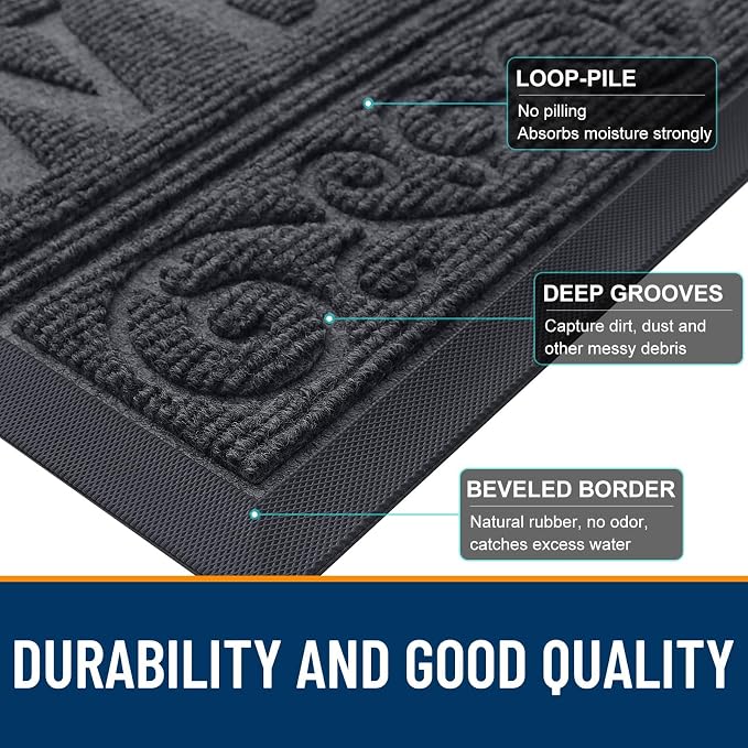 OLANLY Welcome Door Mat Indoor Outdoor Entrance, Heavy Duty Sturdy Front Door - Image 9