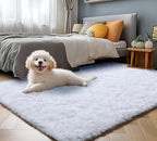 ONASAR White Rugs for Bedroom, 3x5 Fluffy Shaggy Bedside Area Rug, Soft Plush - Image 5