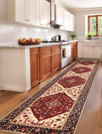 SERISSA Runner Rug for Hallways, Extra Long Boho Rug Ultra Soft Vintage Red - Image 2