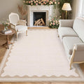 GarveeHome Scalloped Beige 8x10 Rug by GarveeHome