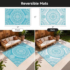 Pauwer Waterproof Outdoor Rug 6x9, Reversible Plastic Straw Patio Camping Rug - Image 2