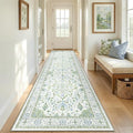 RELEANY Area Rugs Runner 2'6"x8' Washable Non-Slip, Floral Vintage Distress by RELEANY