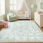 CAPALOCA Machine Washable Rugs Nursery Rug Sq8ft Cute Girl Non Slip Low Pile by CAPALOCA