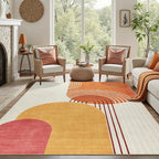 DCX Abstract Machine Washable 6x9 Rug, Mid Century Modern Rug by DCXWashableRug