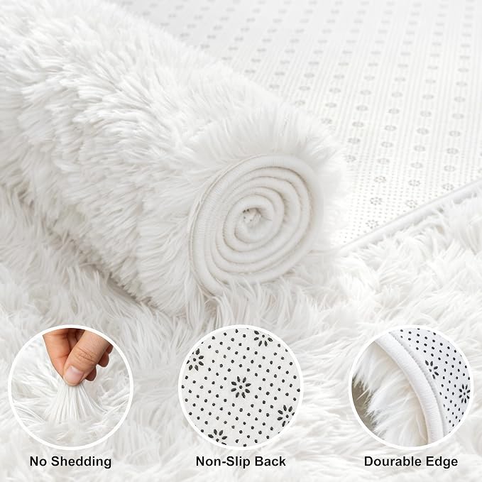9X12 Large Area Rugs for Living Room Bedroom, Soft Fluffy Indoor Carpet Plush - Image 4