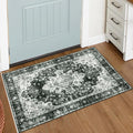 Moynesa Washable 2x3 Entryway Rug Small Front Door Mat, Distressed Low Pile by Moynesa