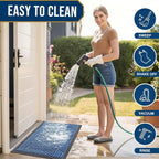 Smiry Front Door Mat Outside Entrance, Heavy Duty Sturdy Natural Rubber Doormat - Image 6